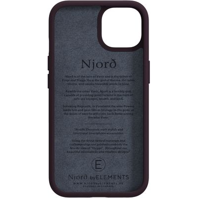 Njord Collections Zalm Leder Hoesje geschikt voor iPhone 13 Mini - Paars