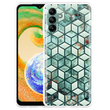 Cazy Hoesje geschikt voor Samsung Galaxy A04s - Groen Hexagon Marmer
