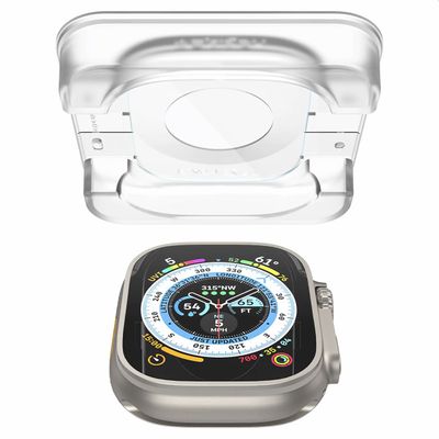 Spigen Screenprotector geschikt voor Apple Watch Ultra 1/2 49mm - Tempered Glas met Montage 2 stuks - Transparant