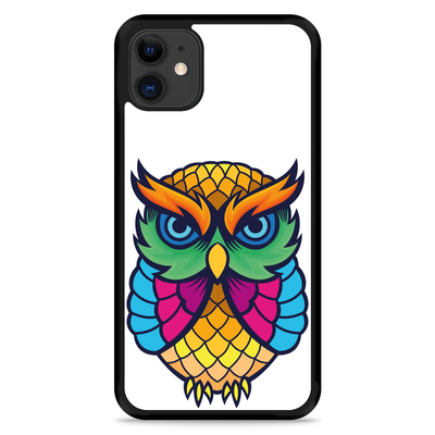 Cazy Hardcase hoesje geschikt voor iPhone 11 - Colorful Owl Artwork