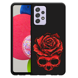 Hoesje Zwart geschikt voor Samsung Galaxy A52/A52s - Red Skull