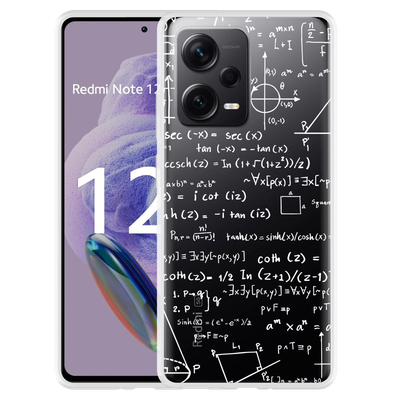 Cazy Hoesje geschikt voor Xiaomi Redmi Note 12 Pro+ 5G Wiskunde Wit