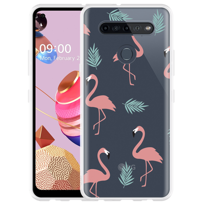 Cazy Hoesje geschikt voor LG K51S - Flamingo Pattern