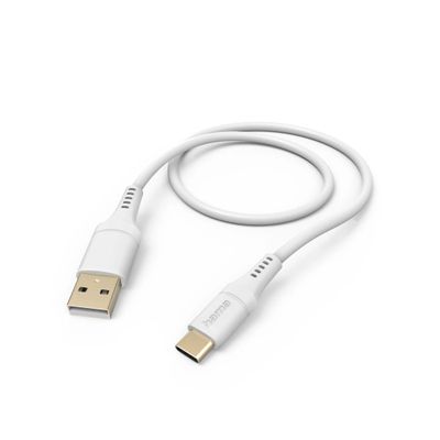 Hama Silicone USB-A naar USB-C Kabel - 150cm - Wit
