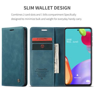 CASEME Samsung Galaxy A52 / A52s Retro Wallet Case - Blue