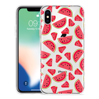 Cazy Hoesje geschikt voor iPhone X - Watermeloen