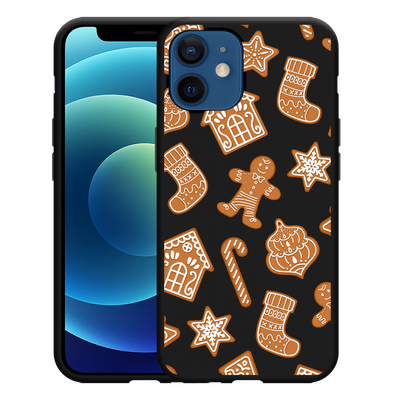 Cazy Hoesje Zwart geschikt voor iPhone 12/12 Pro - Christmas Cookies