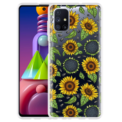 Cazy Hoesje geschikt voor Samsung Galaxy M51 - Sunflowers