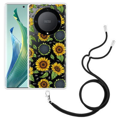 Cazy Hoesje met koord geschikt voor Honor Magic5 Lite Sunflowers