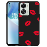 Hoesje Zwart geschikt voor OnePlus Nord 2T - Red Kisses