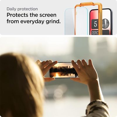 Spigen Screenprotector geschikt voor Nothing Phone 2A / 2A Plus - Tempered Glas met Montage 2 stuks - Transparant