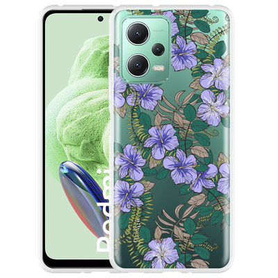 Cazy Hoesje geschikt voor Xiaomi Redmi Note 12 Purple Flowers