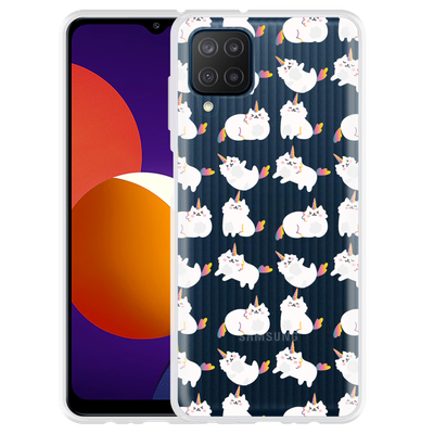 Cazy Hoesje geschikt voor Samsung Galaxy M12 - Unicorn Cat