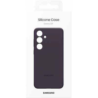 Samsung Hoesje geschikt voor Galaxy S24 - Siliconen Case - Donkerpaars