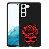 Hoesje Zwart geschikt voor Samsung Galaxy S22 - Red Skull