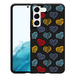 Hoesje Zwart geschikt voor Samsung Galaxy S22 - Doodle hearts