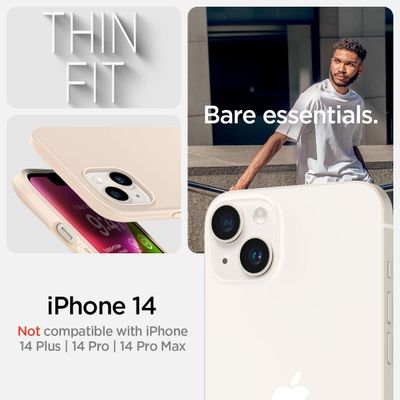 iPhone 14 Hoesje Spigen Thin Fit Case - Beige