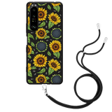 Hoesje met Koord Zwart geschikt voor Sony Xperia 1 III - Sunflowers