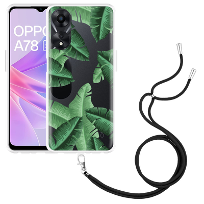 Cazy Hoesje met koord geschikt voor Oppo A78 5G Palm Leaves