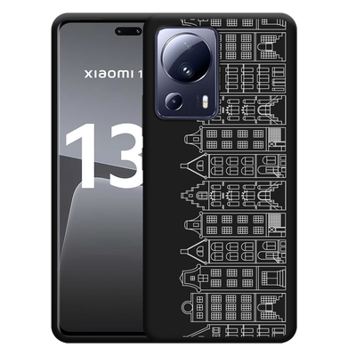 Cazy Hoesje Zwart geschikt voor Xiaomi 13 Lite Grachtenpanden I
