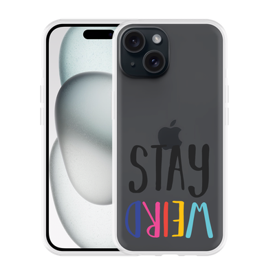 Cazy Hoesje geschikt voor iPhone 15 Stay Weird