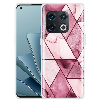 Cazy Hoesje geschikt voor OnePlus 10 Pro - Roze Marmer Mix