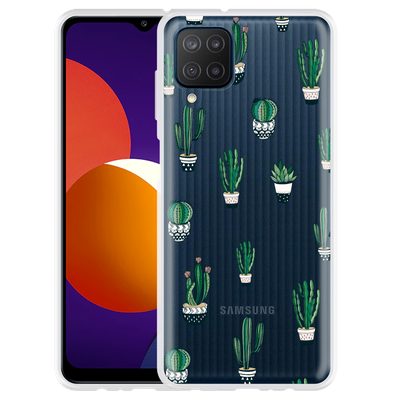 Cazy Hoesje geschikt voor Samsung Galaxy M12 - Green Cactus