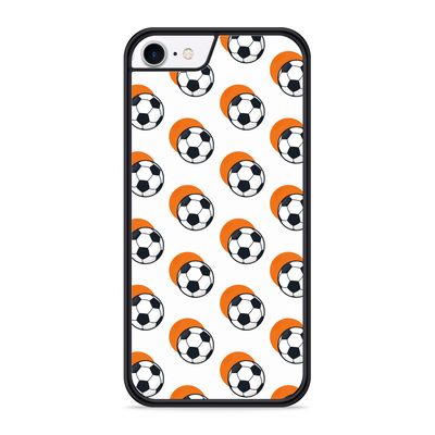 Cazy Hardcase hoesje geschikt voor iPhone 8 - Soccer Ball Orange