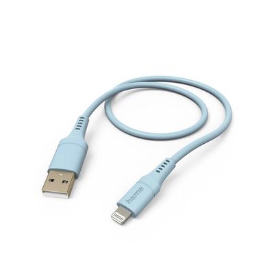 Hama Silicone USB-A naar Lightning Kabel - MFI gecertificeerd - 150cm - Blauw