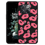 Hoesje Zwart geschikt voor OnePlus 10T - Inflatable Flamingos