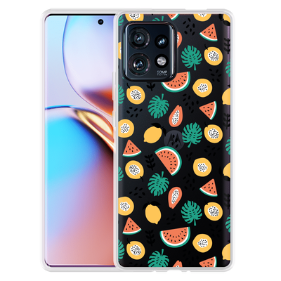 Cazy Hoesje geschikt voor Motorola Edge 40 Pro Tropical Fruit