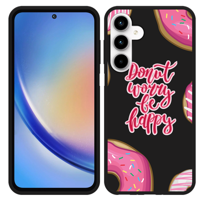 Cazy Hoesje Zwart geschikt voor Samsung Galaxy A35 Donut Worry