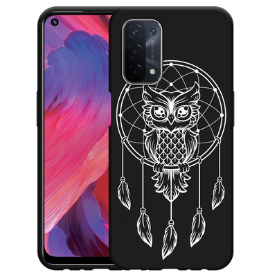 Cazy Hoesje Zwart geschikt voor Oppo A74 5G - Dream Owl Mandala