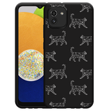 Hoesje Zwart geschikt voor Samsung Galaxy A03 - Geometric Cats