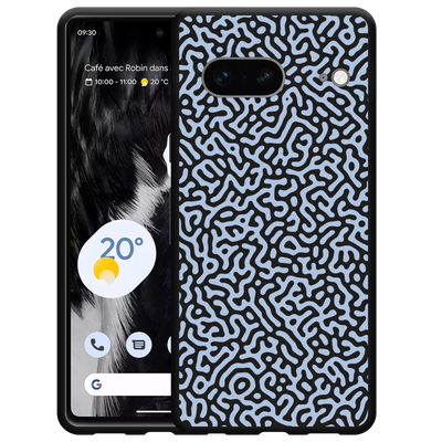 Cazy Hoesje Zwart geschikt voor Google Pixel 7 - Blauwe Doodle