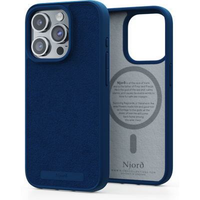 Njord Collections Suede Case iPhone 15 Pro (Navy Blue) NA51SU01