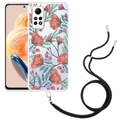 Cazy Hoesje met koord geschikt voor Xiaomi Redmi Note 12 Pro 4G Poppy Roses