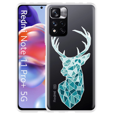 Cazy Hoesje geschikt voor Xiaomi Redmi Note 11 Pro+ - Art Deco Deer