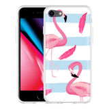 Hoesje geschikt voor iPhone 8 - Flamingo Feathers
