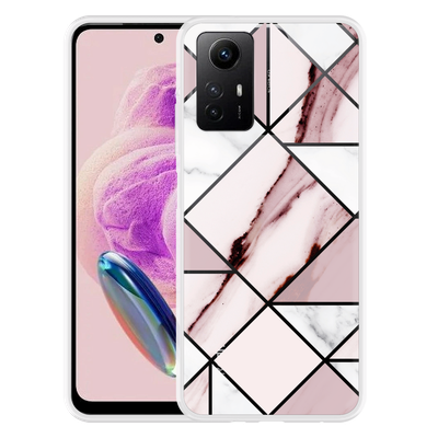 Cazy Hoesje geschikt voor Xiaomi Redmi Note 12S Roze Marmer