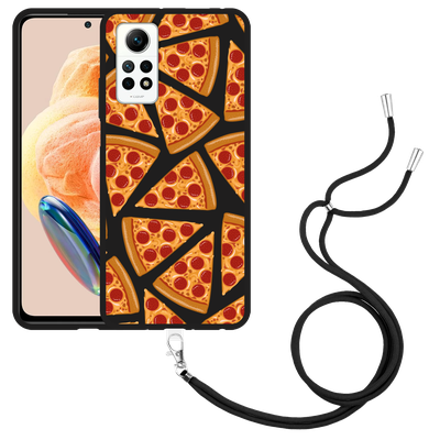 Cazy Hoesje met koord Zwart geschikt voor Xiaomi Redmi Note 12 Pro 4G Pizza Party