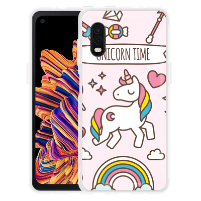 Cazy Hoesje geschikt voor Samsung Galaxy Xcover Pro - Unicorn Time