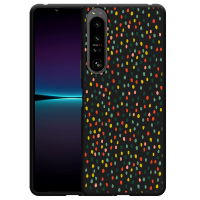 Cazy Hoesje Zwart geschikt voor Sony Xperia 1 IV - Happy Dots