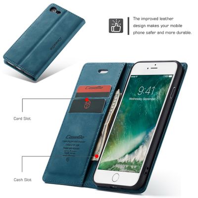 CASEME Apple iPhone 7/8/SE 2020/2022 Retro Wallet Case - Blue