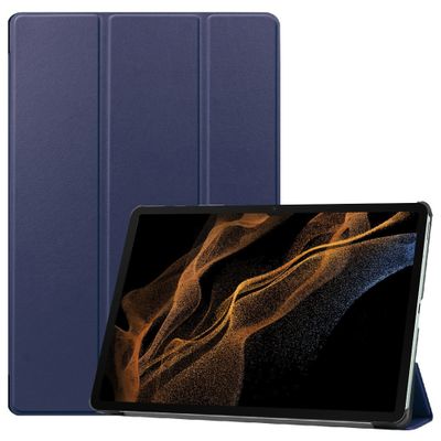 Cazy TriFold Hoes geschikt voor Samsung Galaxy Tab S8 Ultra - Auto Slaap/Wake - Blauw