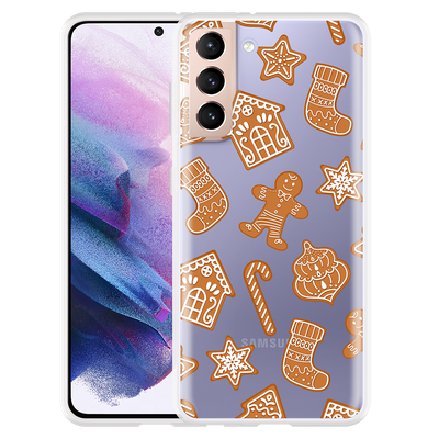 Cazy Hoesje geschikt voor Samsung Galaxy S21 - Christmas Cookies