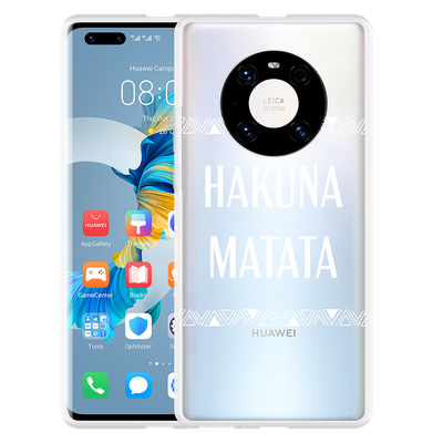 Cazy Hoesje geschikt voor Huawei Mate 40 Pro - Hakuna Matata white