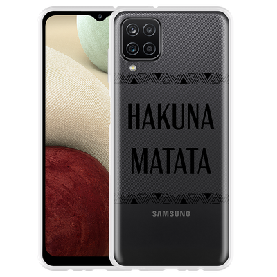 Cazy Hoesje geschikt voor Samsung Galaxy A12 - Hakuna Matata black