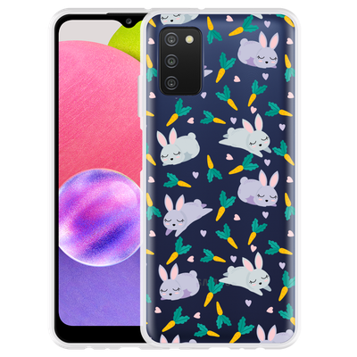 Cazy Hoesje geschikt voor Samsung Galaxy A03s - Funny Rabbit
