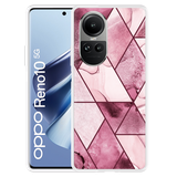 Hoesje geschikt voor Oppo Reno10 5G Roze Marmer Mix
